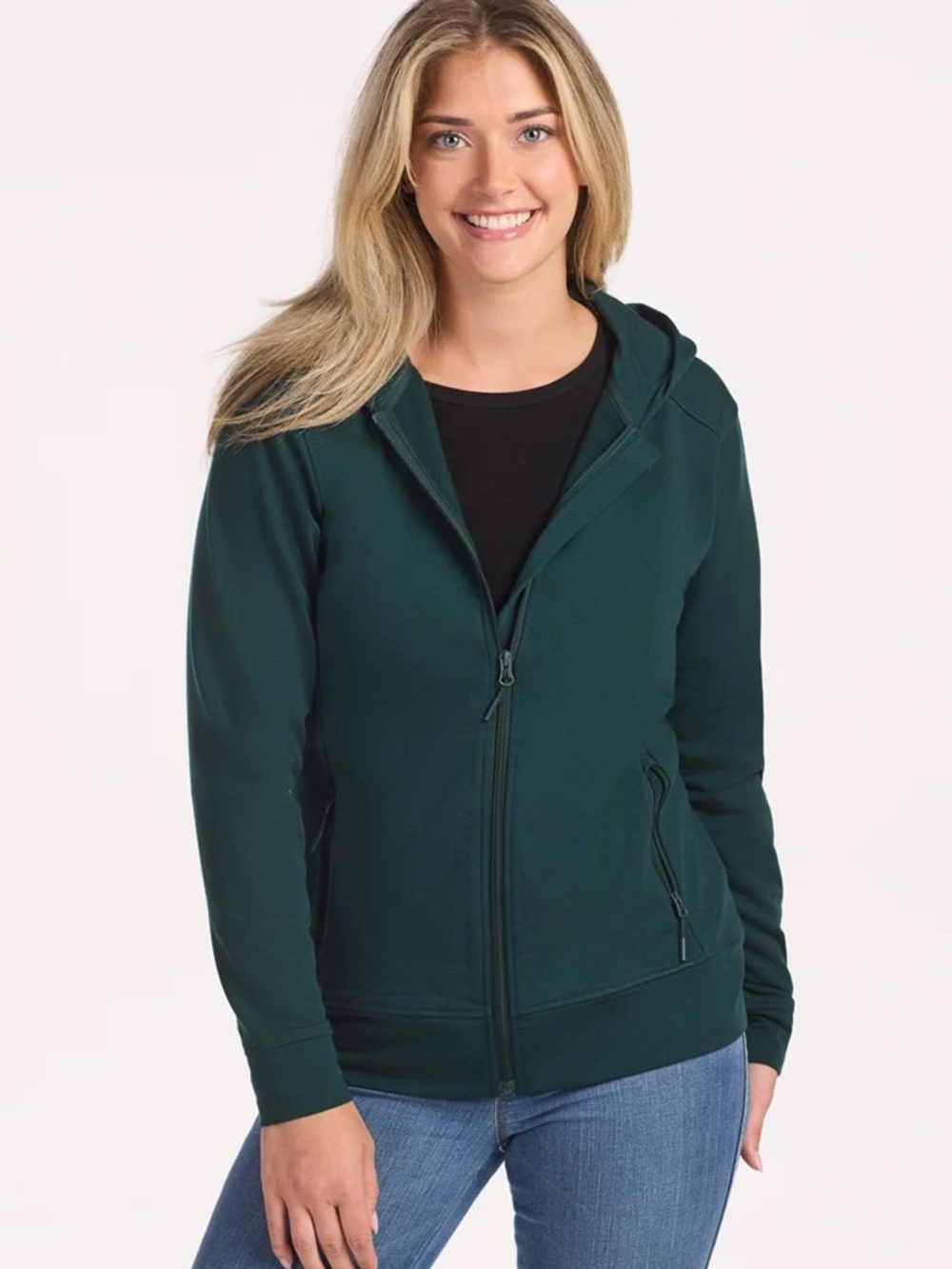 WoolX Darby Zip Up Hoodie Merino
wool Sweatshirt Dark Green